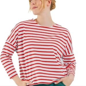Fig Size Medium Nwot Orange and White Striped Women's Top